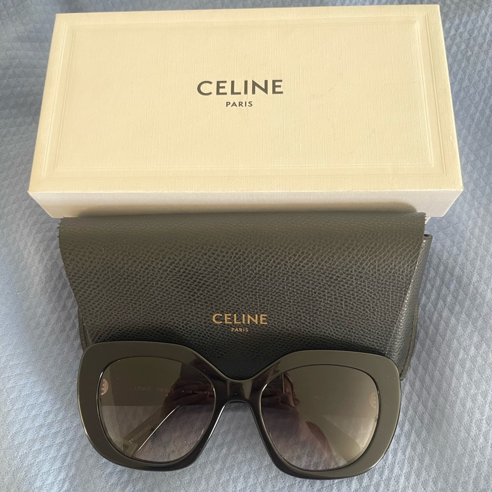 NWOT Celine 55m Butterfly Triomphe Black Sunglasses